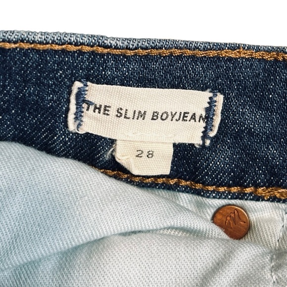 Madewell Women’s Sz 28 Slim Mid Rise Stretch Straight Leg Boy Jean - Picture 11 of 13